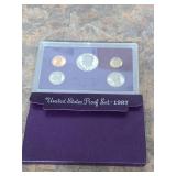1987 uncirculated proof coin set. K20