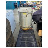 Propane cooker and large pot. 55-98