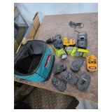 Ryobi batteries, chargers, and tools. 40-33