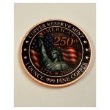 America's 250 Colorized Copper Round