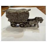 Pewter Horse and Ox Hay Cart T-7