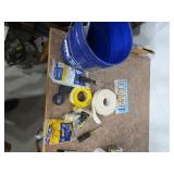 Tub of painting supplies. 55-13