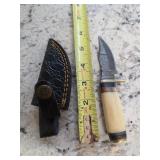 6in Damascus blade, beautiful construction. M17