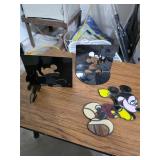Stained glass Mikey mouse and book ends. 55-15
