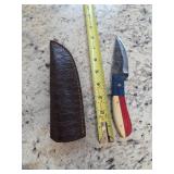 8in hand forged knife with sheath. M19