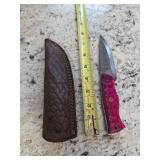 8in Damascus full tang blade with sheath. M14