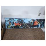 Blue rock art. 46.5in long, 12in tall. 55-7