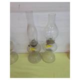two vintage hurricane lamps. 56-2