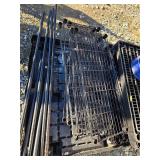 Metal shelving unit poles and shelves. 13-2