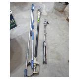 Pole saw, telescoping poles, music stand. 13-46