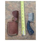 6.5in Damascus blade with sheath. 5-31