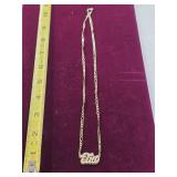 Sterling silver gold tone necklace. 55-20