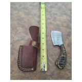 6.5in Damascus blade with sheath. 5-25