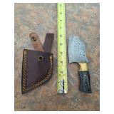 6in Raindrop Damascus pattern blade. 5-29