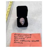 Rhodochrosite and silver ring size 10. 80-3