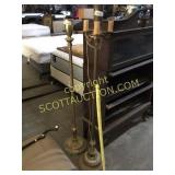 Two brass vintage floor lamps, unknown