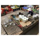 Large lot of mismatch cups glasses, shot glasses