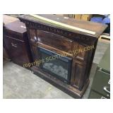 Wood cabinet, electric fake fireplace heater 40