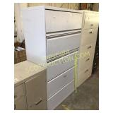 Gray five drawer lateral file cabinet, nice