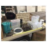 Lot plastic storage containers, Cooling rack,