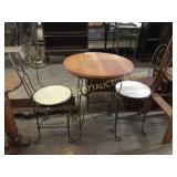 Wire frame ice cream table and chair set, two