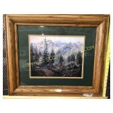 Oak framed and matted print of Sundance Trail,