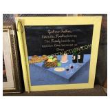 Large hand painted wall hanging prayer