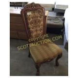 Hi back ornate, wood dining chair, one of a kind