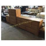 Three pieces of a bedroom Suite, 8 drawer,