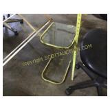 Gold frame glass top end table