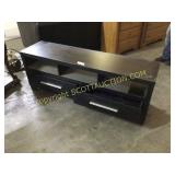 Black wood entertainment TV stand