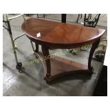 All wood, half round wall tables, ornate, needs