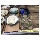 Four flats of kitchen cooking bowls, measuring
