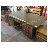 Alma oversized dark wood executive desk,