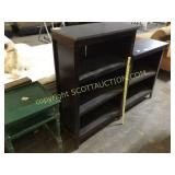 Dark brown wood, three shelf bookcase