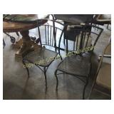Two aluminum patio chairs