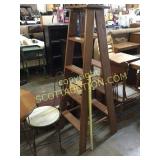 Pinewood. Double sided 5 foot ladder shelves.