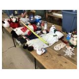 Large tote of Christmas ornaments, Christmas
