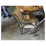 Two aluminum frame, patio chairs stackable