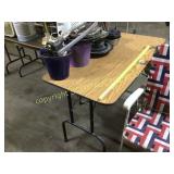 4 foot folding wood top banquet table