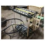 Plastic garden, tool, organizer, shelving unit