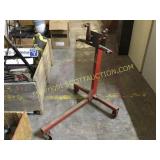 Red castered engine overhaul stand