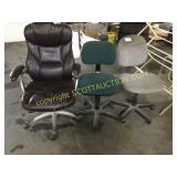 Three office chairs, Brown executive chair,