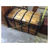 Antique wooden trunk, refinished, nice
