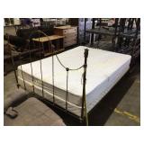 Antique iron frame, full size bed with mattress