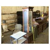 Narrow 6 foot tall, curio cabinet, wood and