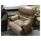 Brown vinyl, oversize recliner fair condition