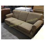 Brown tweed, three cushion couch