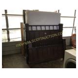 Complete queen size bed with heavy wood,