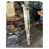 Two pair of crutches, one set aluminum, one set